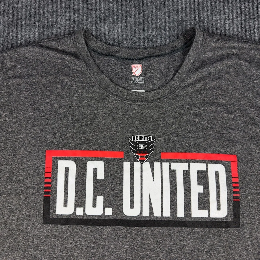 MLS DC United Soccer T-Shirt‎ Mens 2XL Charcoal Heather Gray TX3 Warm NWT